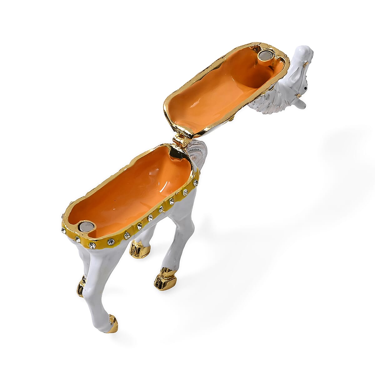 Multi Color Austrian Crystal, Enameled Horse Trinket Box image number 3