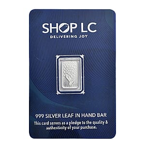 999.9 Fine Silver Leaf in Hand Bar 1 Grams 