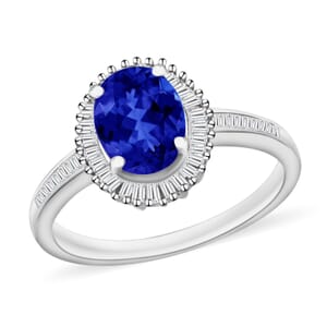 Rhapsody AAAA Tanzanite and E-F VS2 Diamond 1.60 ctw Ring in 950 Platinum (Size 10.0)