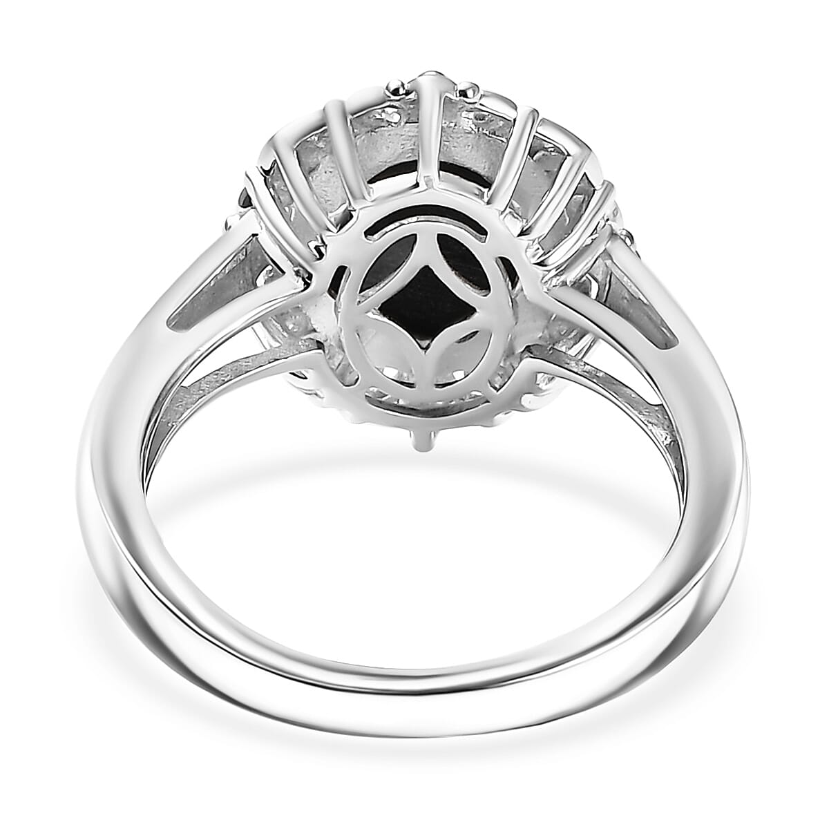 D'Joy Natural Italian Conch Cameo 1.50 ctw Timeless Love Ring in Rhodium Over Sterling Silver (Size 10.0)