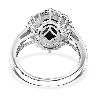 D'Joy Natural Italian Conch Cameo 1.50 ctw Timeless Love Ring in Rhodium Over Sterling Silver (Size 10.0)