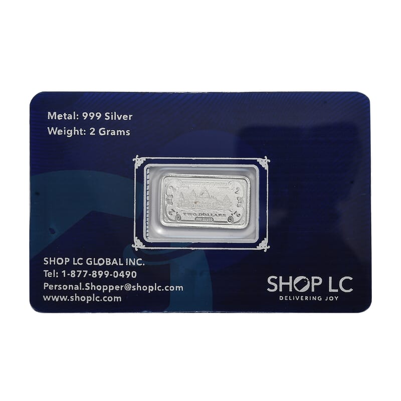 999.9 Fine Silver Currency Bar 2 Grams