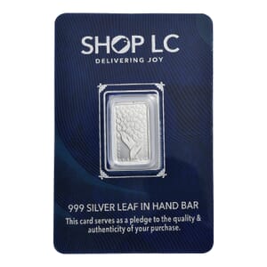 999.9 Fine Silver Leaf in Hand Bar 2 Grams
