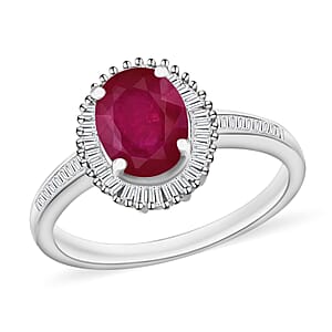 Rhapsody AAAA Mozambique Ruby and E-F VS2 Diamond 1.85 ctw Ring in 950 Platinum (Size 10.0)