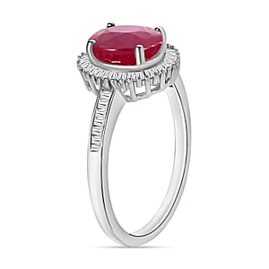 Rhapsody AAAA Mozambique Ruby and E-F VS2 Diamond 1.85 ctw Ring in 950 Platinum (Size 10.0) (Del. in 10-12 Days)