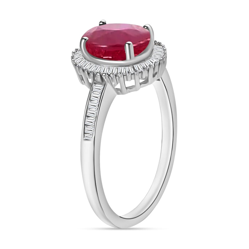 Rhapsody AAAA Mozambique Ruby and E-F VS2 Diamond 1.85 ctw Ring in 950 Platinum (Size 10.0) 6.6 Grams
