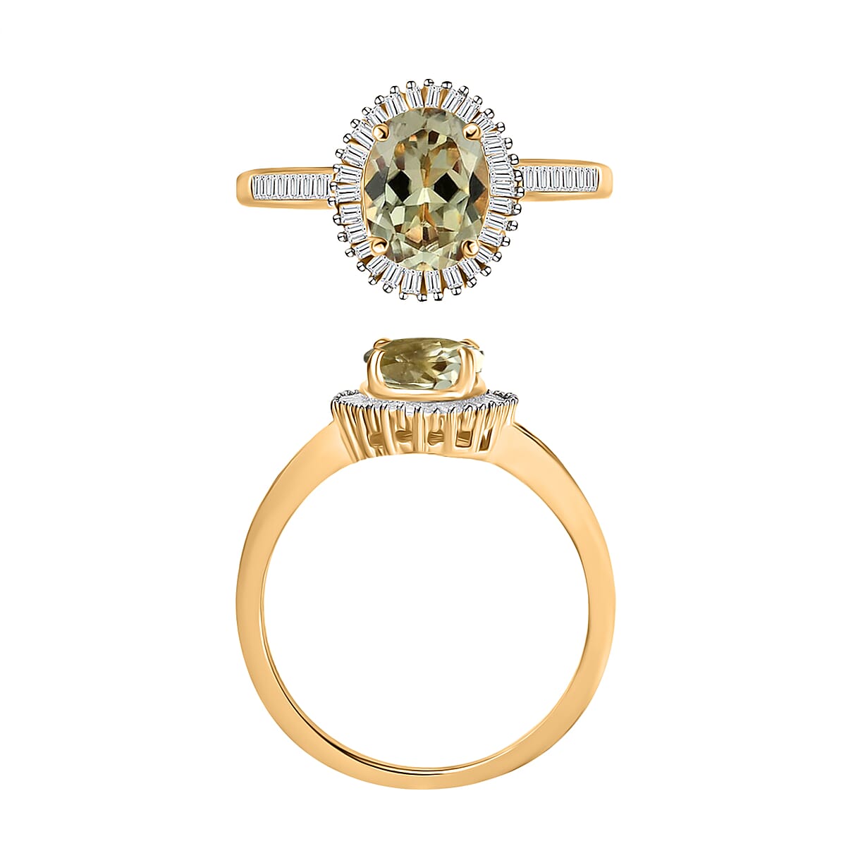 Buy Turkizite and White Diamond 1.50 ctw Ring in 18K Vermeil Yellow ...