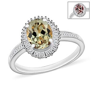 D'Joy Turkizite and White Diamond 1.50 ctw Ring in Rhodium Over Sterling Silver (Size 5.5)