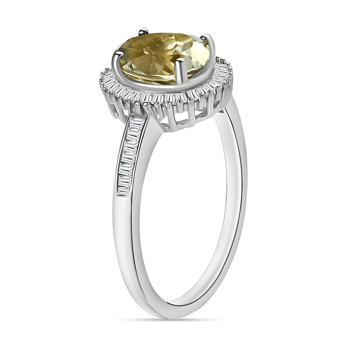 D'Joy Turkizite and White Diamond 1.50 ctw Ring in Rhodium Over Sterling Silver (Size 5.5) image number 2