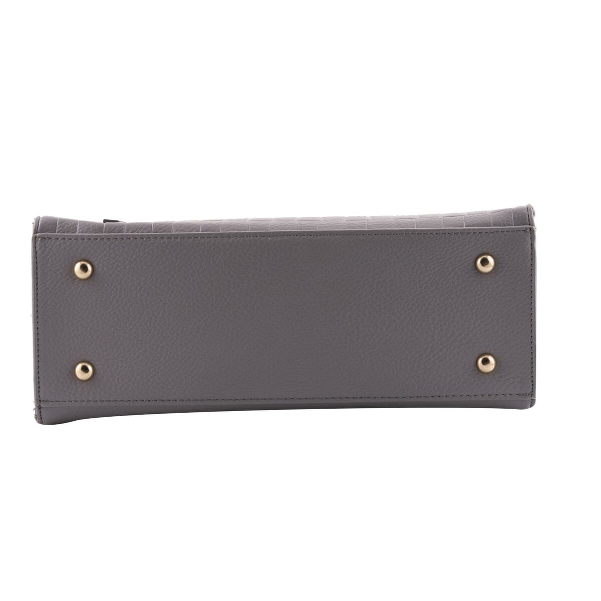Closeout Gloria Vanderbilt Gray Faux Leather Satchel Bag with Chain Strap image number 4