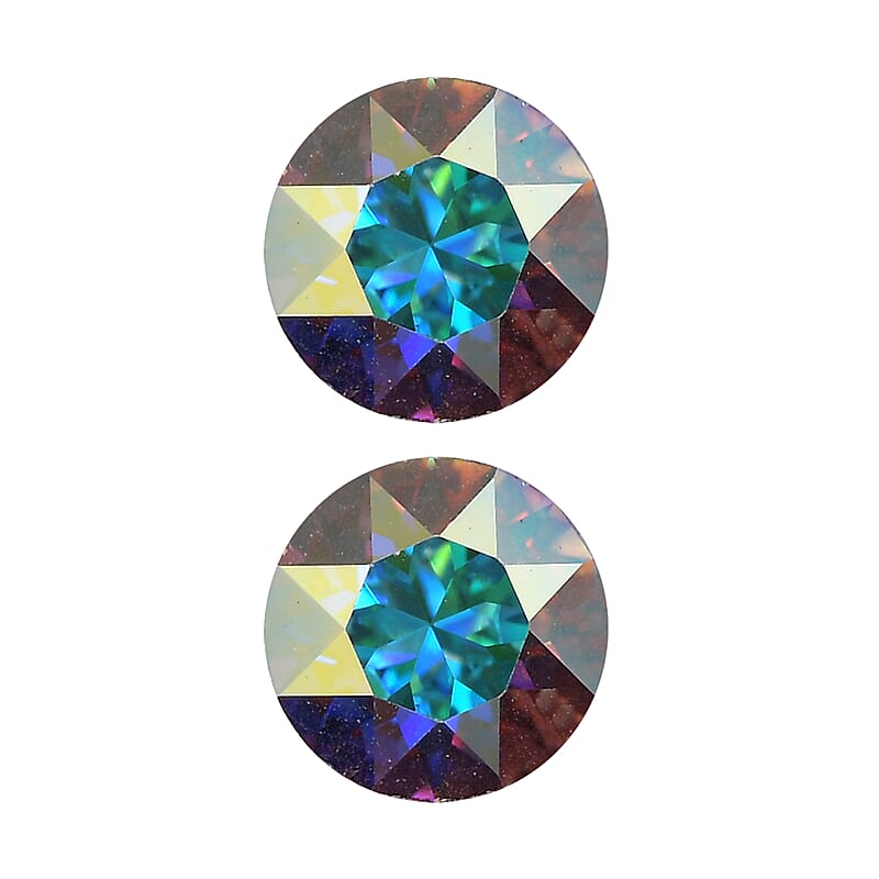 Aurora Borealis Crystal by Swarovski Set of 2 (Rnd 5 mm) 0.64 ctw Loose Gemstone