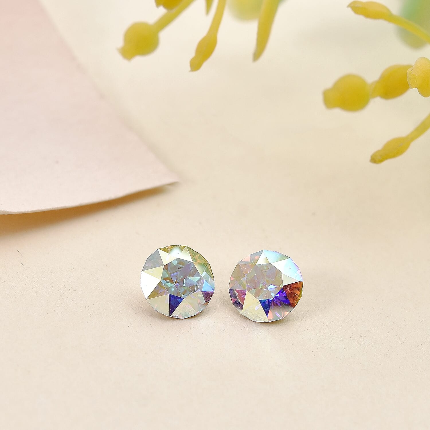 Aurora Borealis Crystal by Swarovski Set of 2 (Rnd 5 mm) 0.64 ctw Loose Gemstone