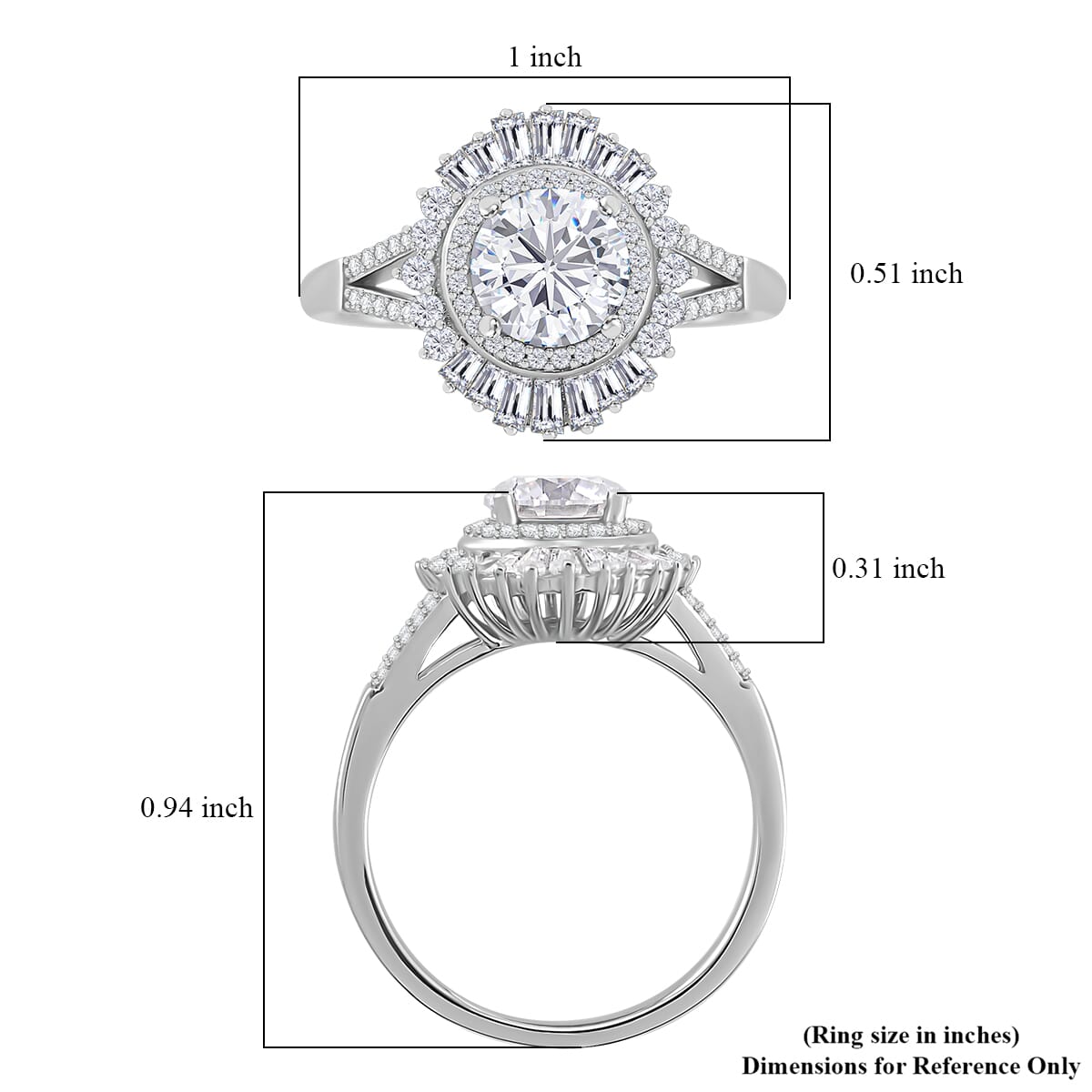 Heart & Arrow Cut Moissanite 1.60 ctw Ring in Rhodium Over Sterling Silver (Size 10.0) image number 5