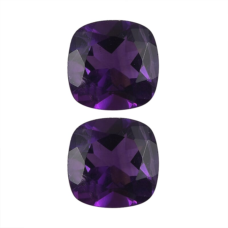 African Amethyst Set of 2 (Cush 5x5 mm) 0.88 ctw Loose Gemstone