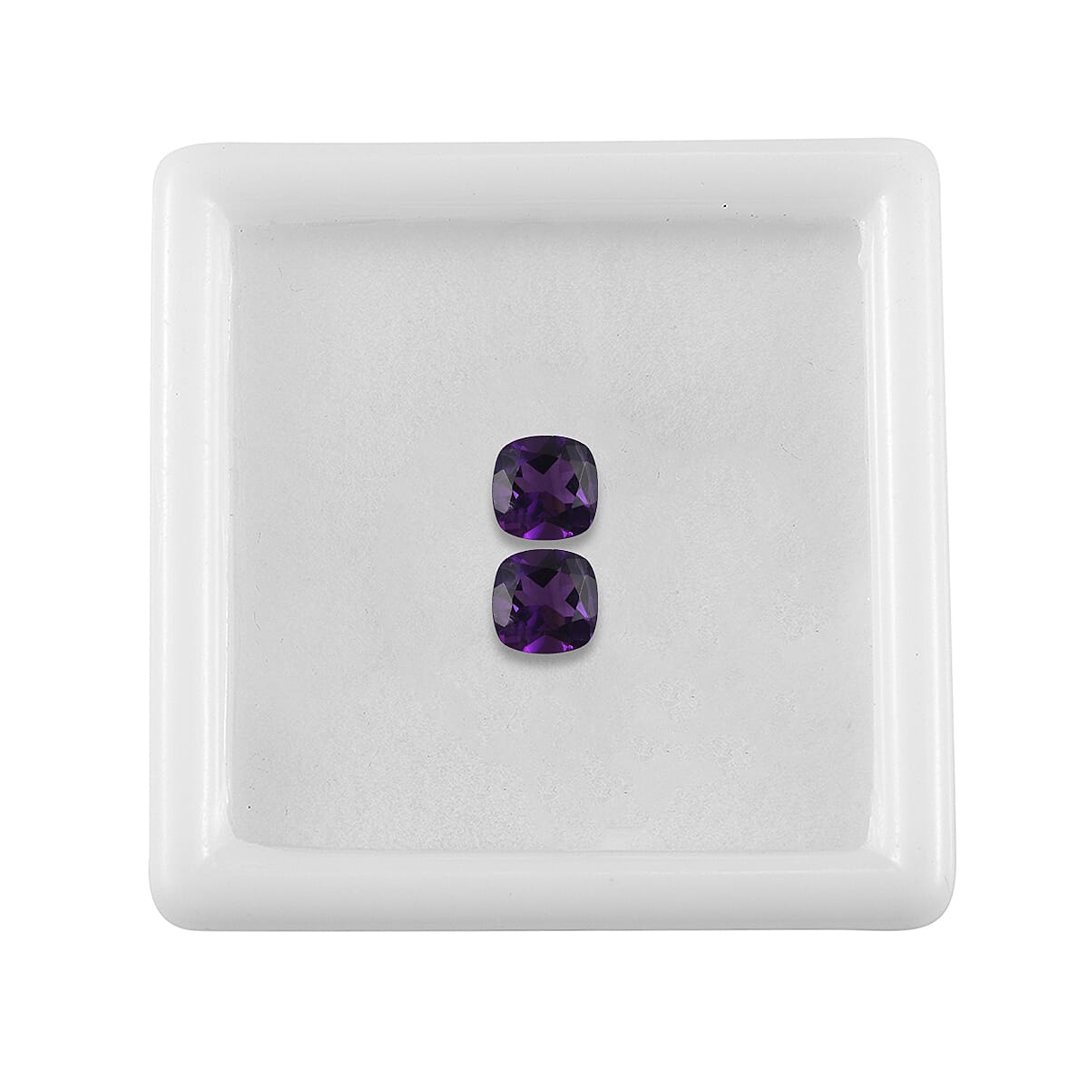 African Amethyst Set of 2 (Cush 5x5 mm) 0.88 ctw Loose Gemstone