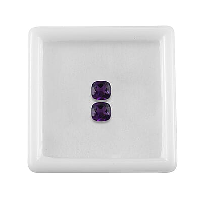 African Amethyst Set of 2 (Cush 5x5 mm) 0.88 ctw Loose Gemstone