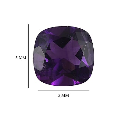 African Amethyst Set of 2 (Cush 5x5 mm) 0.88 ctw Loose Gemstone