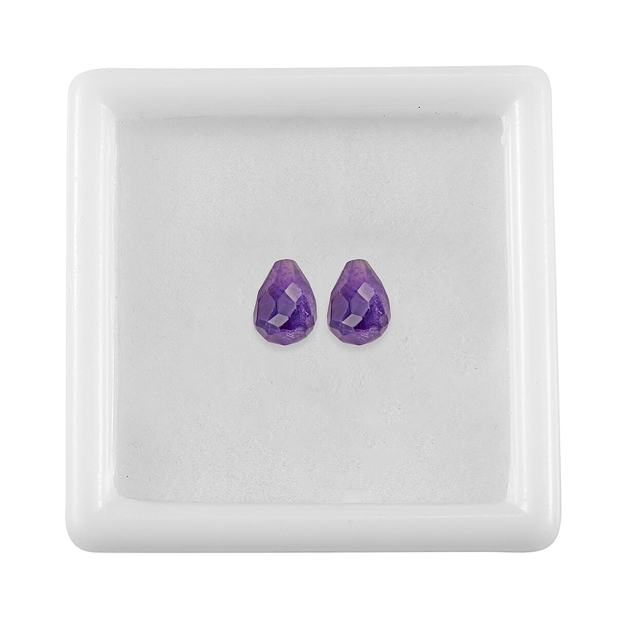 African Amethyst Set of 2 (Drop 7x5 mm) 1.85 ctw Loose Gemstone