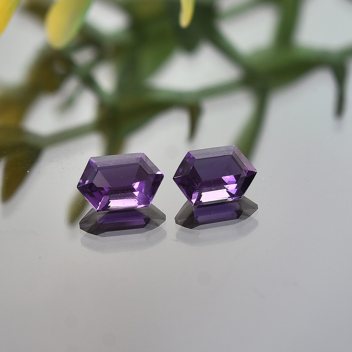 African Amethyst Set of 2 (Fancy 7x4.5 mm) 1.11 ctw Loose Gemstone