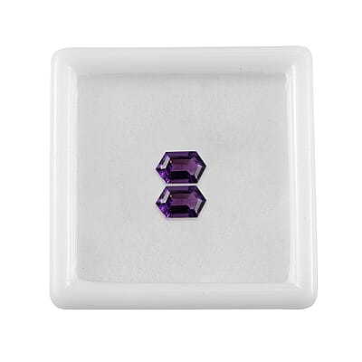 African Amethyst Set of 2 (Fancy 7x4.5 mm) 1.11 ctw Loose Gemstone