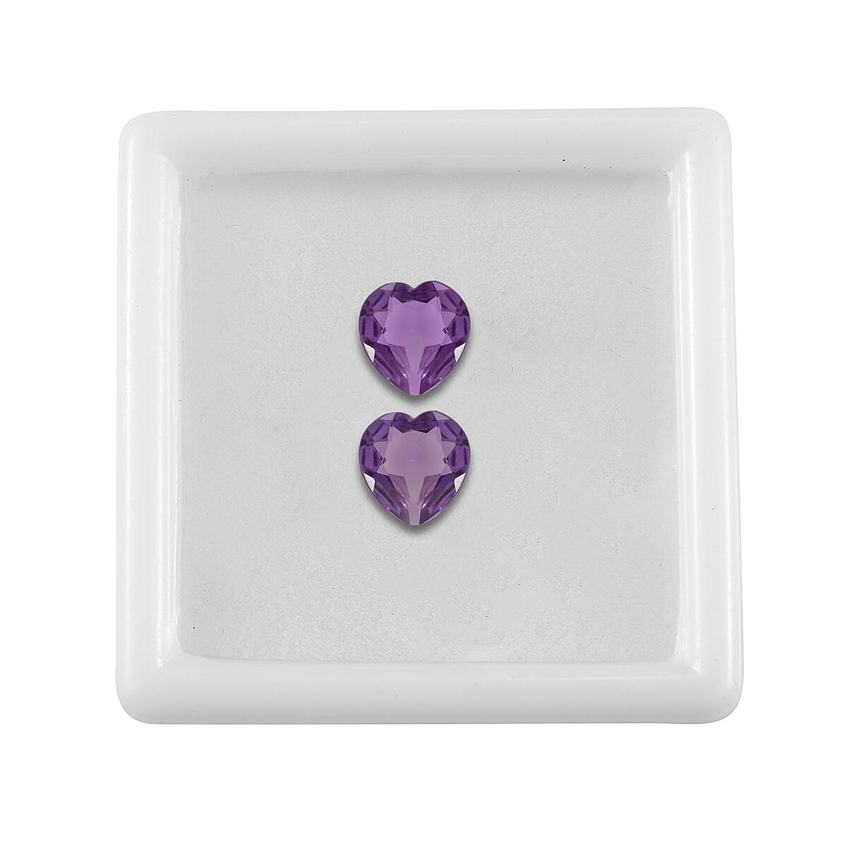 African Amethyst Set of 2 (Hrt 7 mm) 0.63 ctw Loose Gemstone