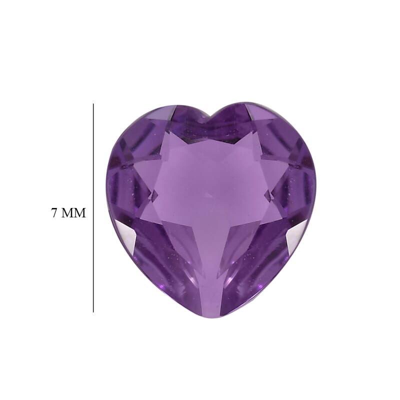 African Amethyst Set of 2 (Hrt 7 mm) 0.63 ctw Loose Gemstone