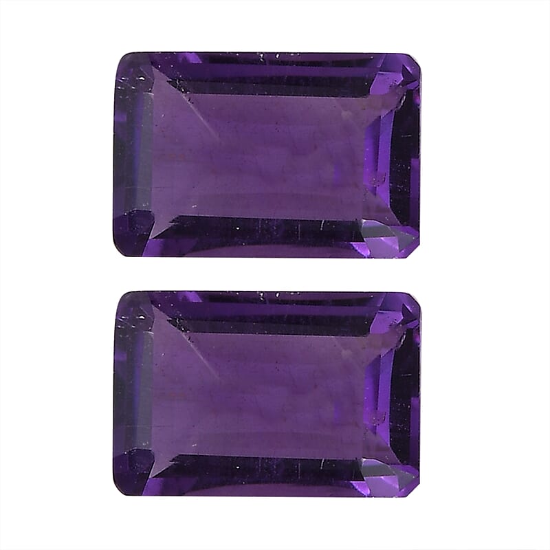 AA African Amethyst Set of 2 (Oct 6x4 mm) 0.60 ctw Loose Gemstone