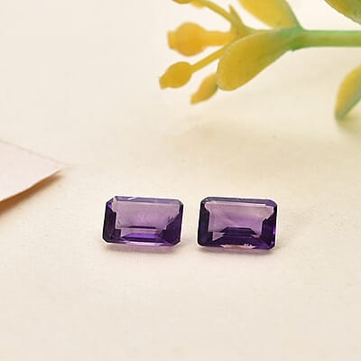 AA African Amethyst Set of 2 (Oct 6x4 mm) 0.60 ctw Loose Gemstone