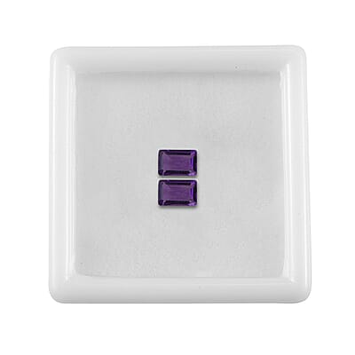AA African Amethyst Set of 2 (Oct 6x4 mm) 0.60 ctw Loose Gemstone