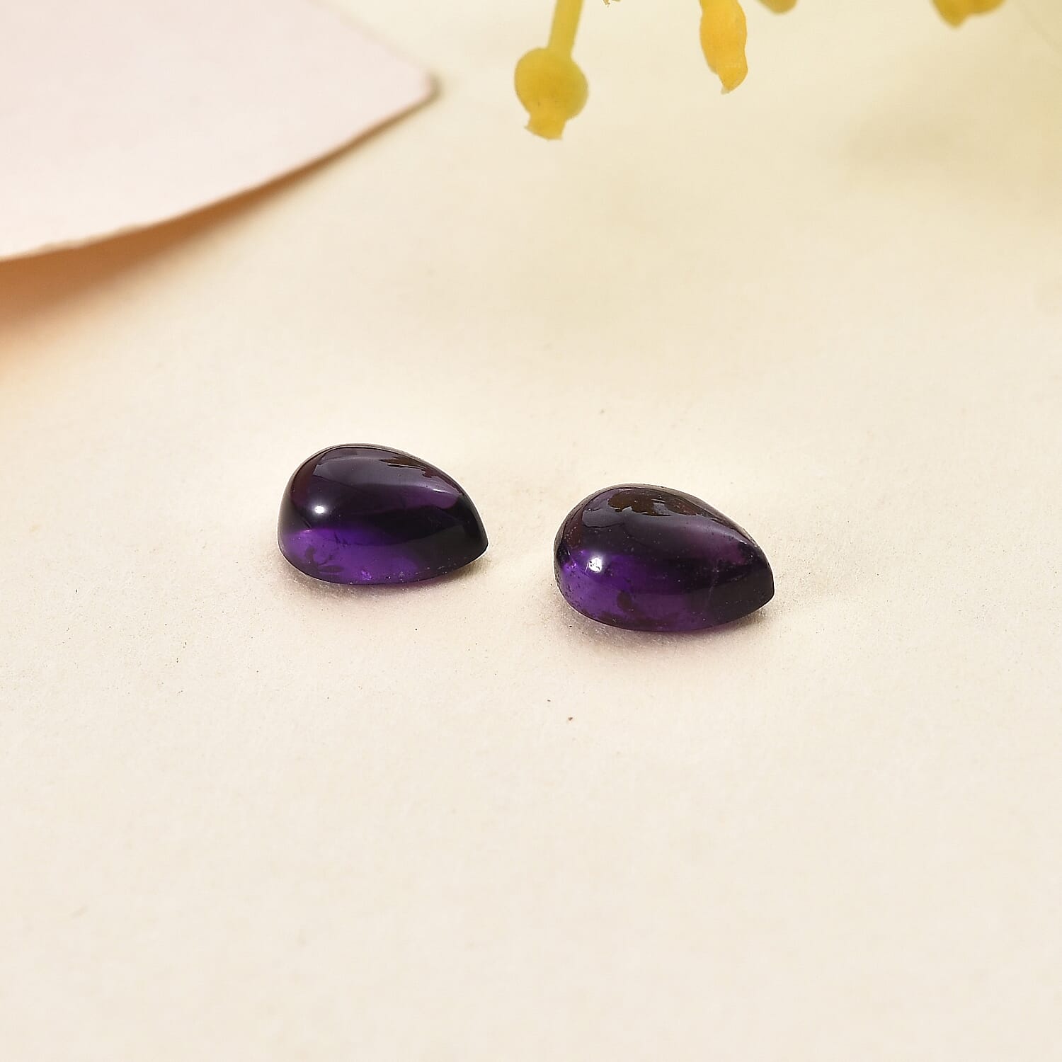 African Amethyst Set of 2 (Pear 7x5 mm) 1.61 ctw Loose Gemstone