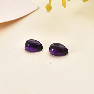 African Amethyst Set of 2 (Pear 7x5 mm) 1.61 ctw Loose Gemstone