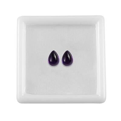 African Amethyst Set of 2 (Pear 7x5 mm) 1.61 ctw Loose Gemstone