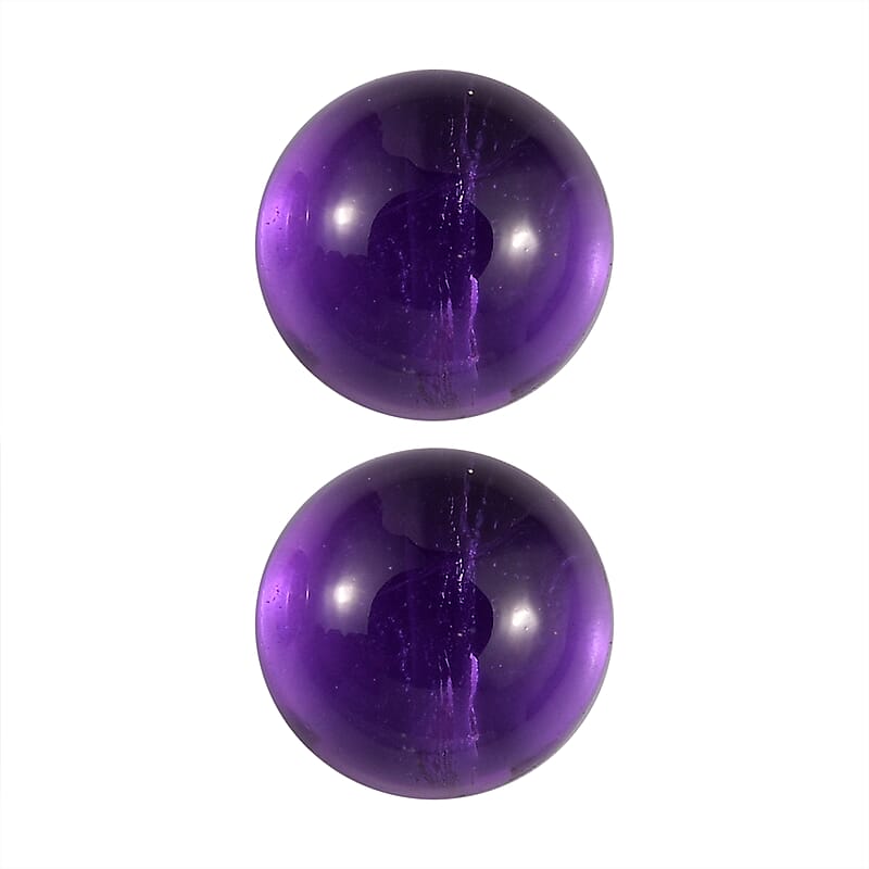 African Amethyst Set of 2 (Rnd 5 mm) 0.96 ctw Loose Gemstone