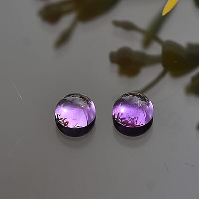 African Amethyst Set of 2 (Rnd 5 mm) 0.96 ctw Loose Gemstone