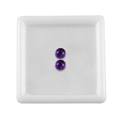African Amethyst Set of 2 (Rnd 5 mm) 0.96 ctw Loose Gemstone