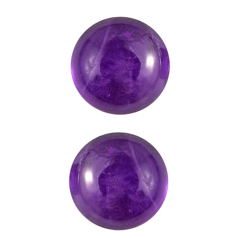 AA African Amethyst Set of 2 (Rnd 5 mm) 1.40 ctw Loose Gemstone