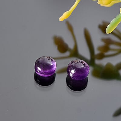 AA African Amethyst Set of 2 (Rnd 5 mm) 1.40 ctw Loose Gemstone
