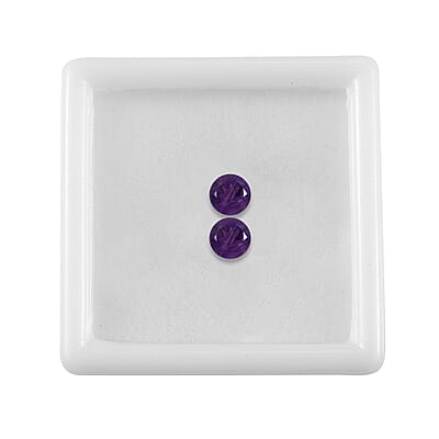 African Amethyst Set of 2 (Rnd 5 mm) 0.89 ctw Loose Gemstone