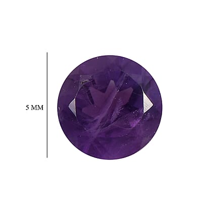 African Amethyst Set of 2 (Rnd 5 mm) 0.89 ctw Loose Gemstone