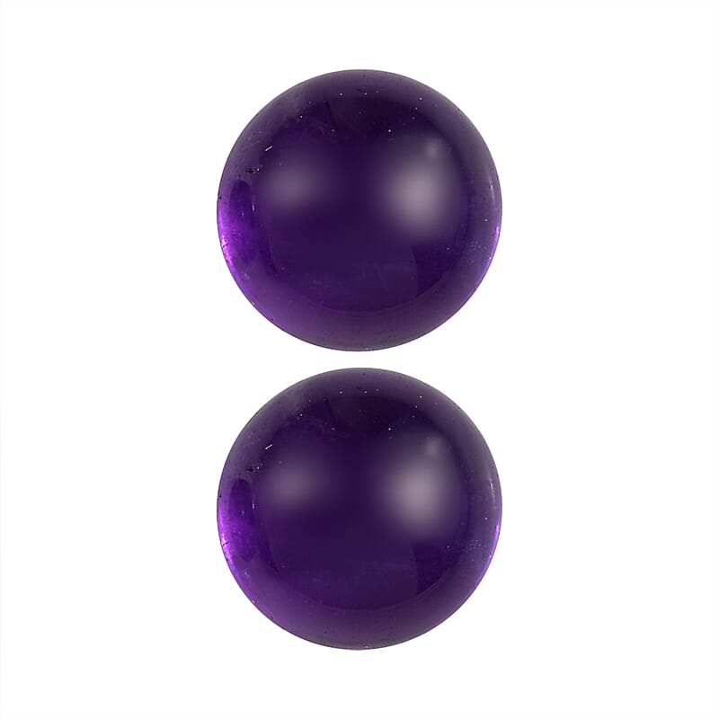 African Amethyst Set of 2 (Rnd 6 mm) 1.62 ctw Loose Gemstone