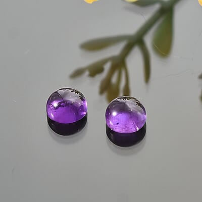 African Amethyst Set of 2 (Rnd 6 mm) 1.62 ctw Loose Gemstone