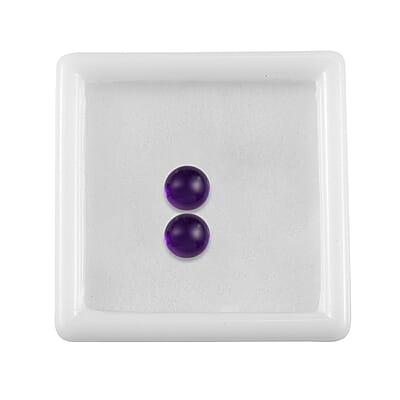 African Amethyst Set of 2 (Rnd 6 mm) 1.62 ctw Loose Gemstone