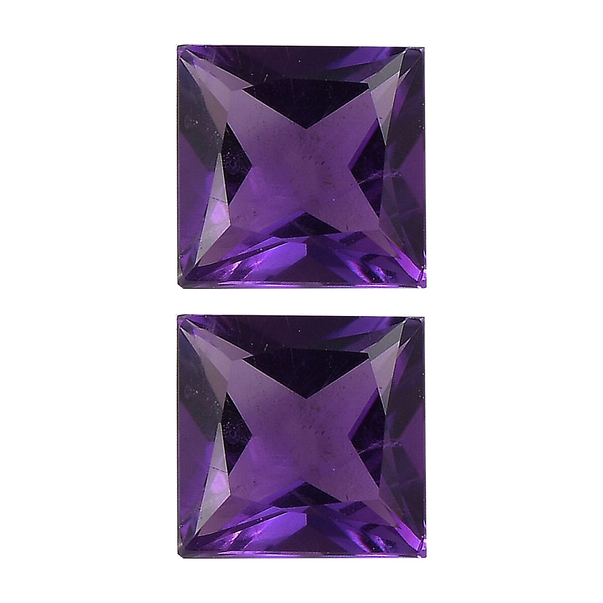 AA African Amethyst Set of 2 (Sqr 5 mm) 1.04 ctw Loose Gemstone