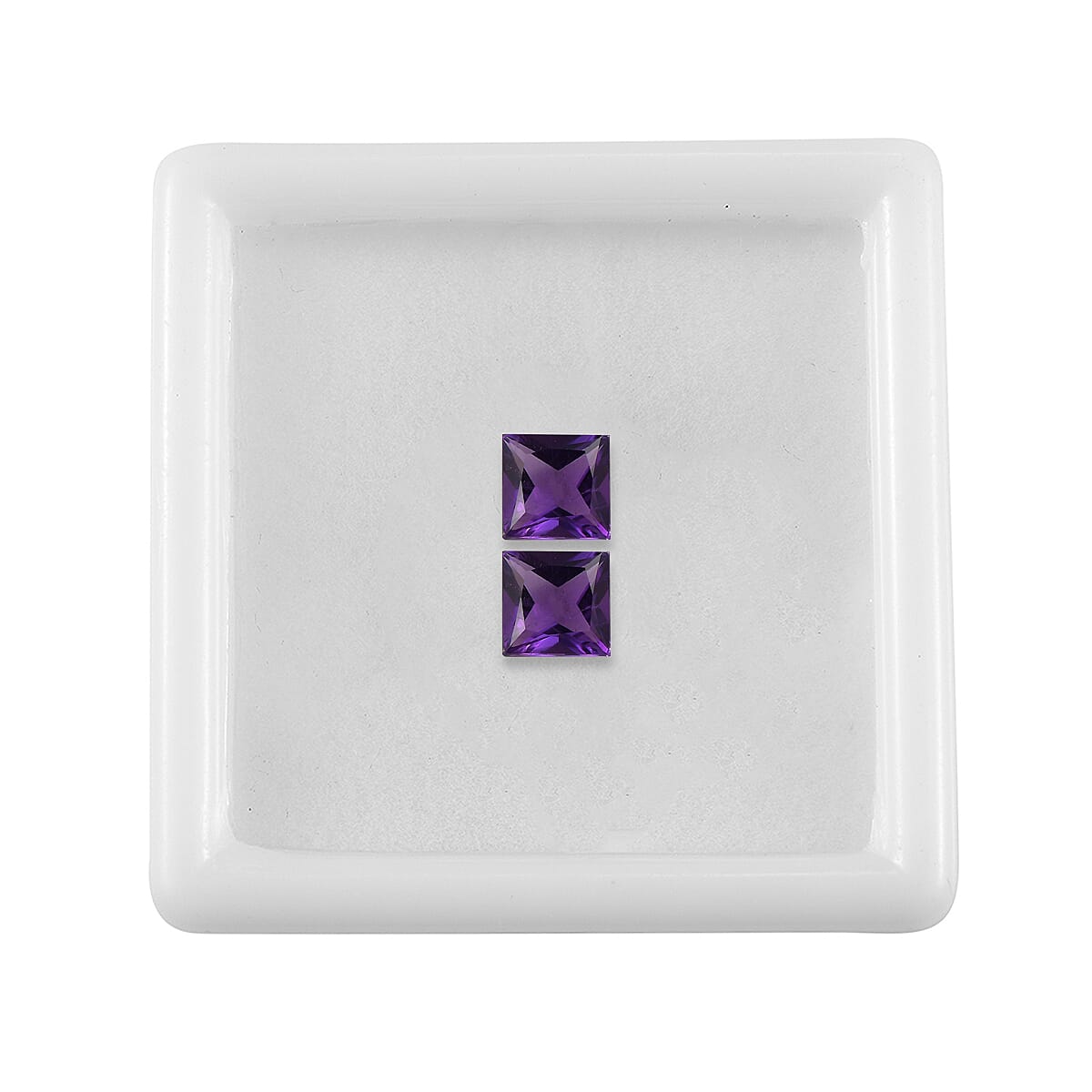 AA African Amethyst Set of 2 (Sqr 5 mm) 1.04 ctw Loose Gemstone