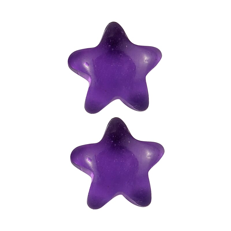 AA African Amethyst Set of 2 (Star 5 mm) 0.32 ctw Loose Gemstone