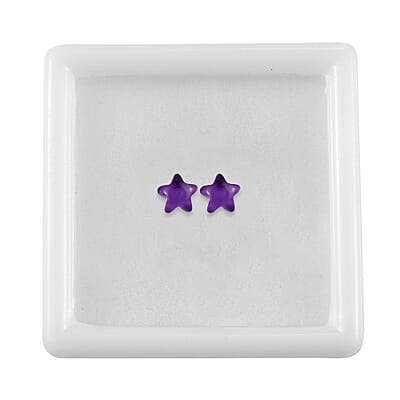 AA African Amethyst Set of 2 (Star 5 mm) 0.32 ctw Loose Gemstone