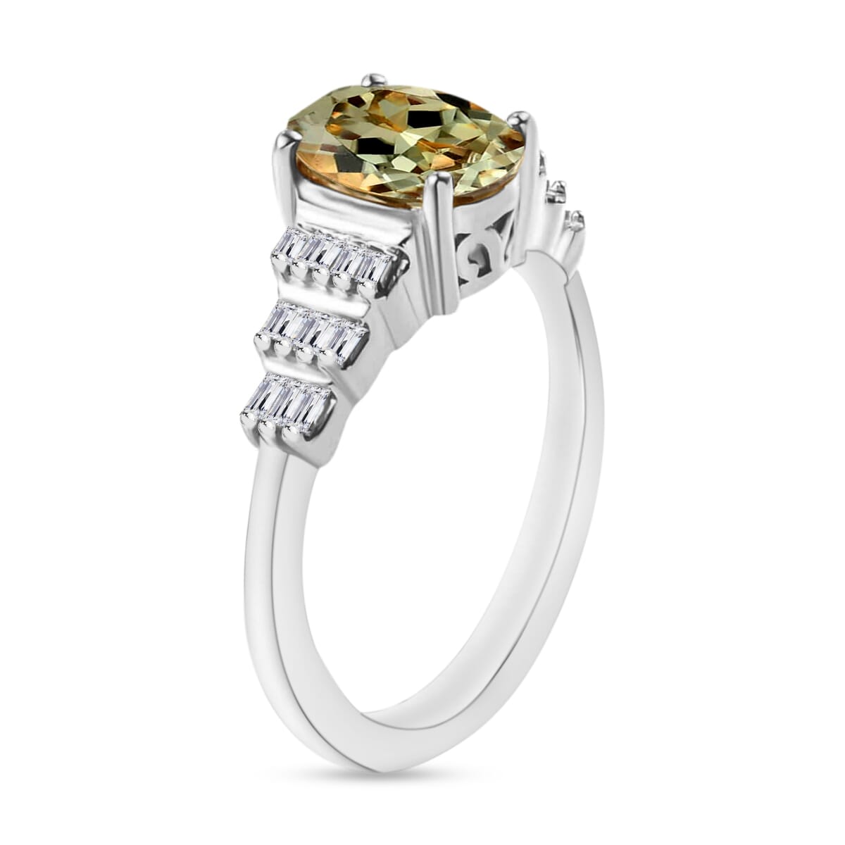 Luxoro Premium Turkizite and G-H SI Diamond 1.40 ctw Ring in 14K White Gold (Size 10.0) image number 2