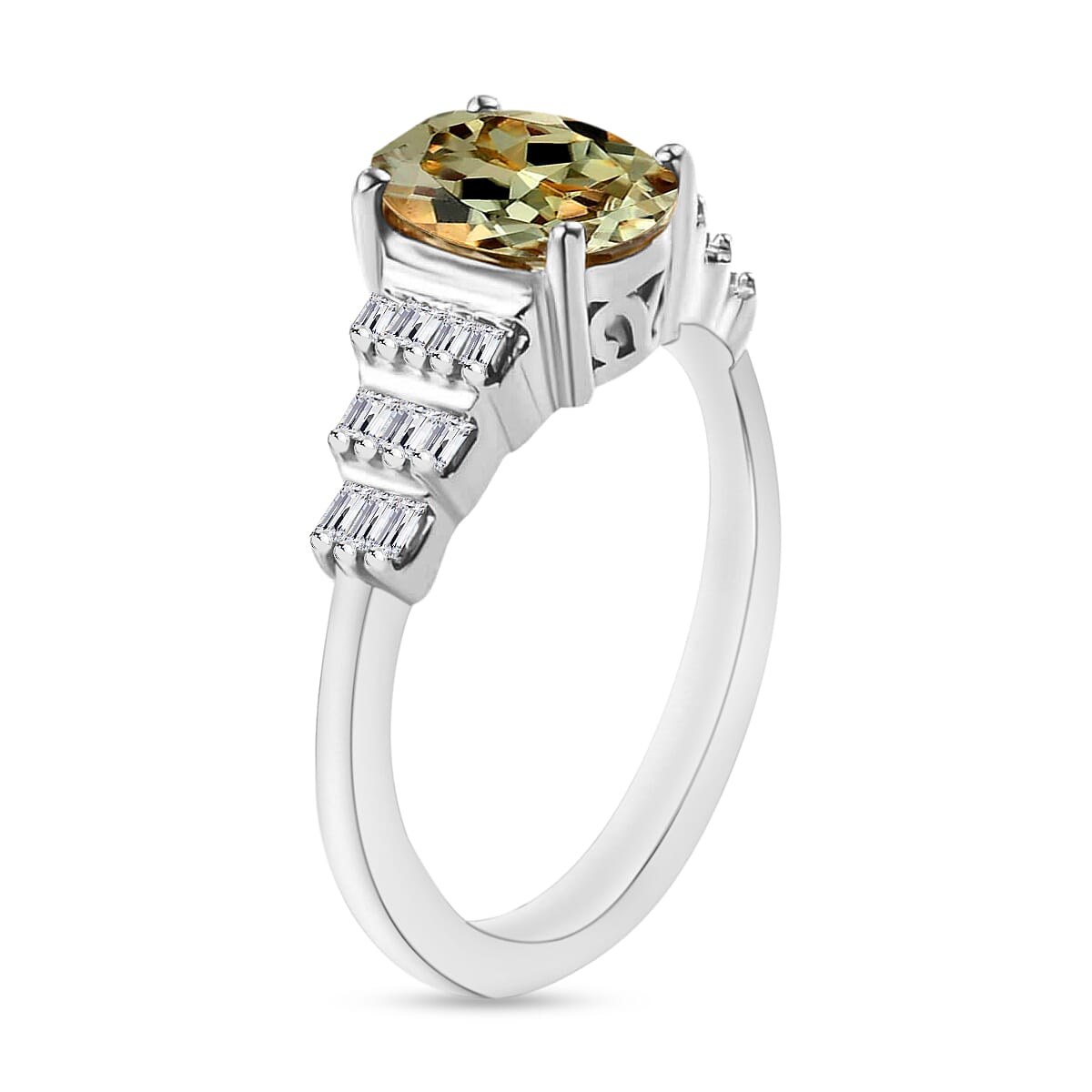 Luxoro Premium Turkizite and G-H SI Diamond 1.40 ctw Ring in 14K White Gold (Size 9.0) (Del. in 10-12 Days) image number 2