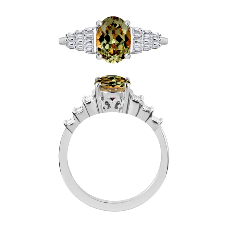 Rhapsody AAAA Turkizite and E-F VS2 Diamond 1.40 ctw Ring in 950 Platinum (Size 10.0) 6 Grams