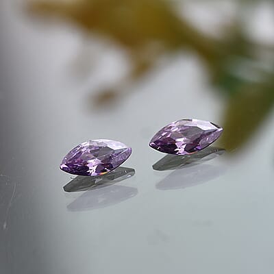 Simulated Amethyst Color Diamond Set of 2 (Mrq 5x2.5 mm) 0.40 ctw Loose Gemstone